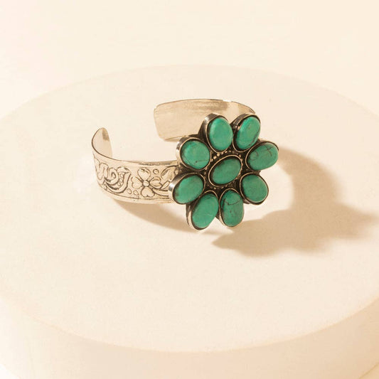 Petalstone Cuff in Steel Blue